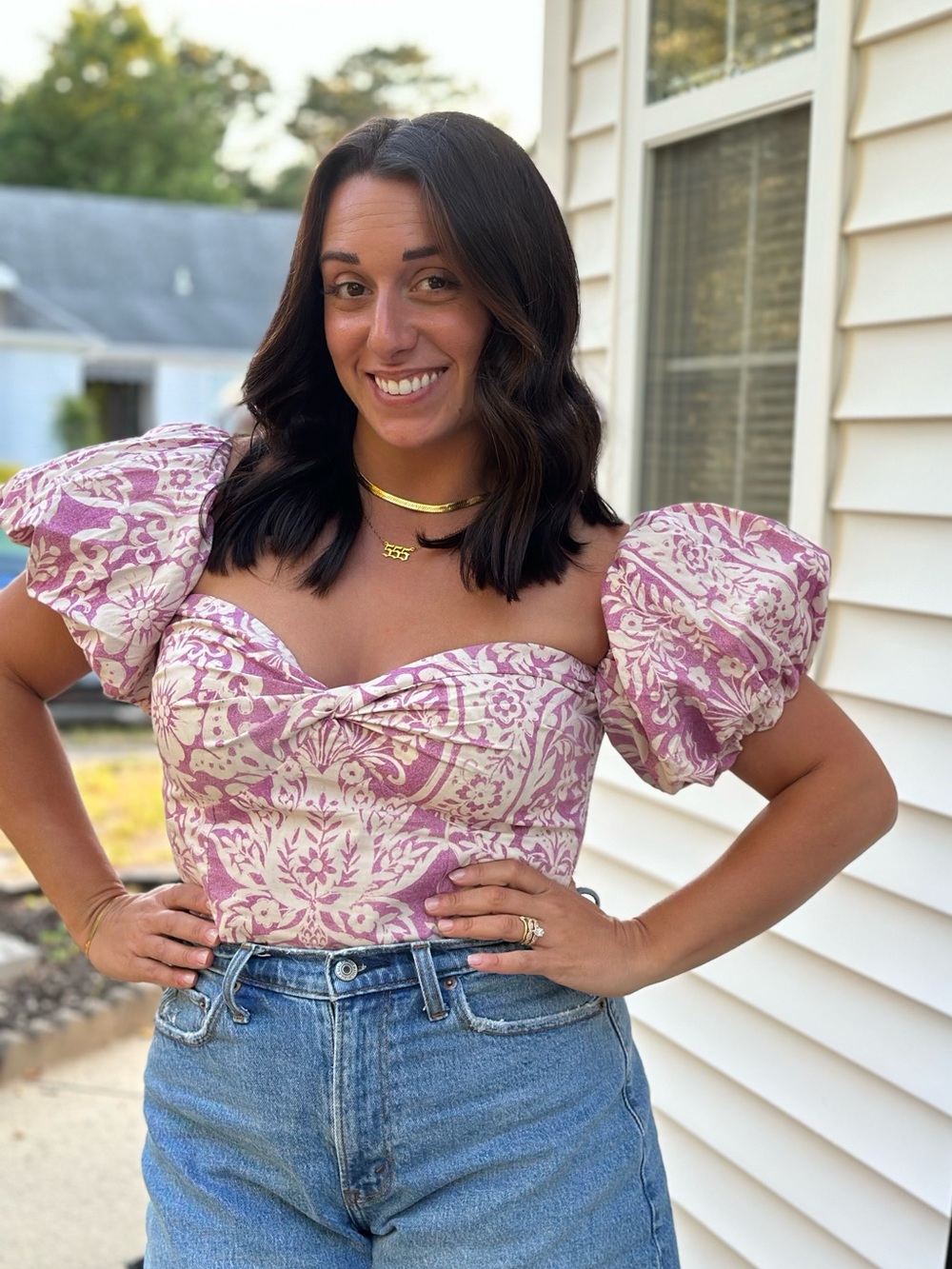 Abercrombie & Fitch Puff Sleeve Crop Top